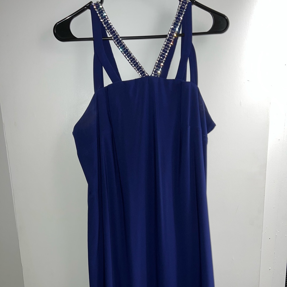 Blue formal midi dress